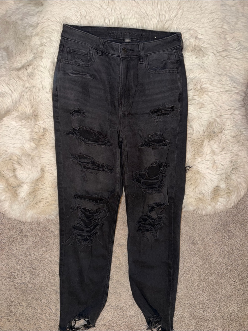 American Eagle Outfitters Black Distressed Skinny Jeans